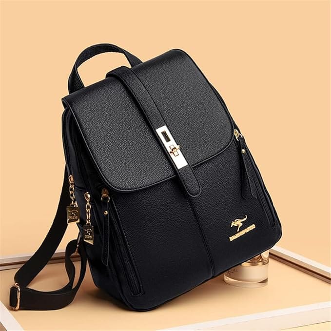 Mochila Feminina Antifurto Humita em Couro PU Impermeável com Bolsos Multifuncionais - Imagem 3