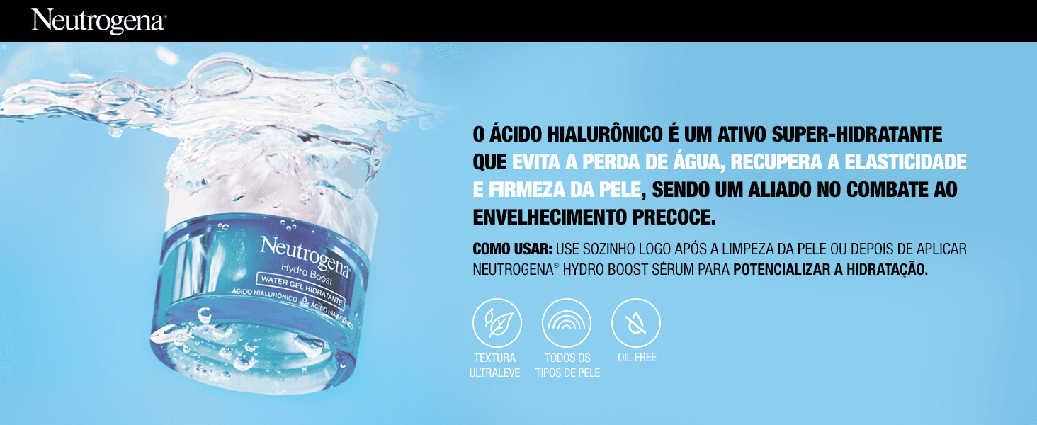 Neutrogena Hidratante Facial Hydro Boost Water Gel com Ácido Hialurônico 50g - Imagem 2