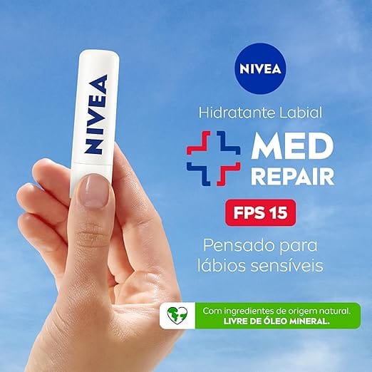 NIVEA Protetor Labial Med Repair FPS15 4,8g com Vitamina E e Pantenol - Imagem 9
