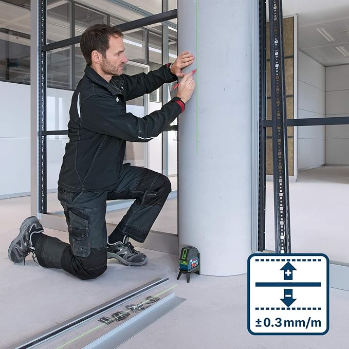 Nível a Laser Verde Bosch GCL 2-15 G com Pontos de Prumo, Auto Nivelamento e Suporte Magnético Profissional - Imagem 5