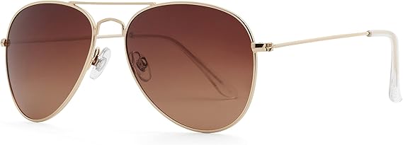 Óculos de Sol JOOX Aviador Polarizado Feminino dourado marrom degradê UV400