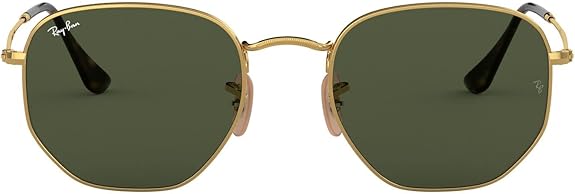 Óculos de Sol Ray-Ban Hexagonal ORB3548NL 001 54 Dourado Verde Unissex - Imagem 7
