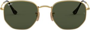 Óculos de Sol Ray-Ban Hexagonal ORB3548NL dourado com lentes verdes frontal