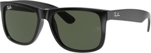 Óculos de Sol Ray-Ban Justin ORB4165L frontal preto com lentes verde escuro