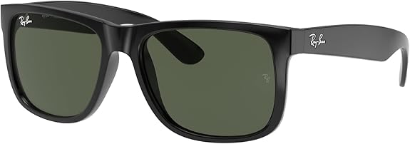 Óculos de Sol Ray-Ban Justin ORB4165L frontal preto com lentes verde escuro
