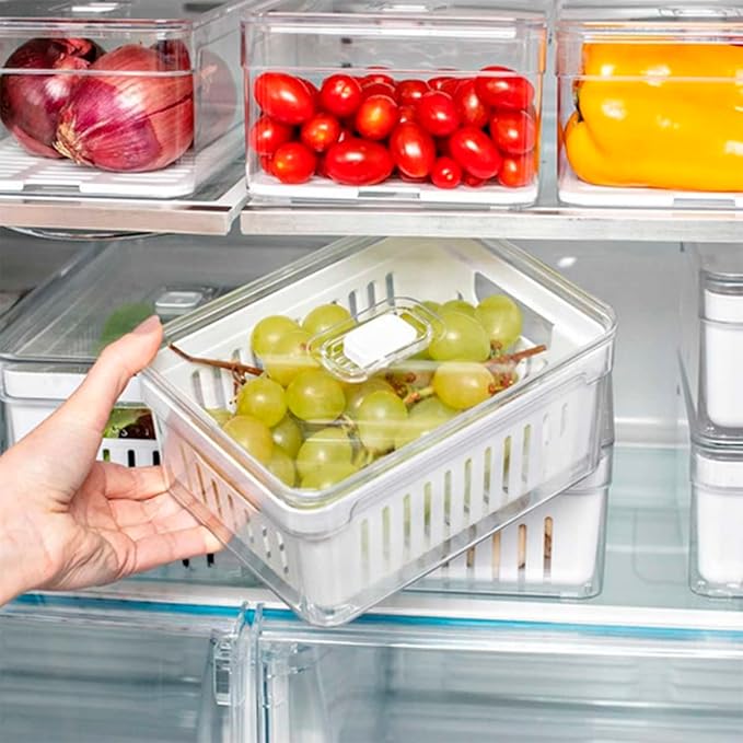 Organizador de Geladeira Clear Fresh Kit 4 Peças 2,2L com Tampa e Cesto - Imagem 6