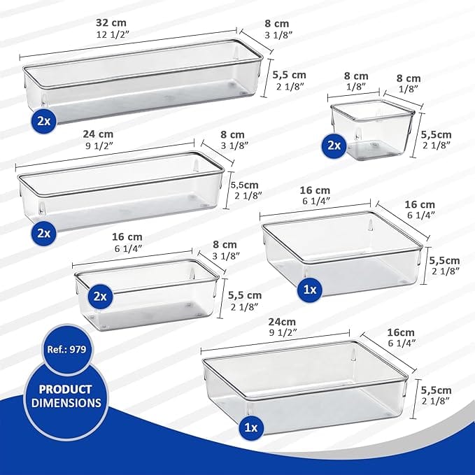 Organizador Modular Acrimet Kit 10 Peças para Gavetas, Bancadas e Armários - Imagem 7