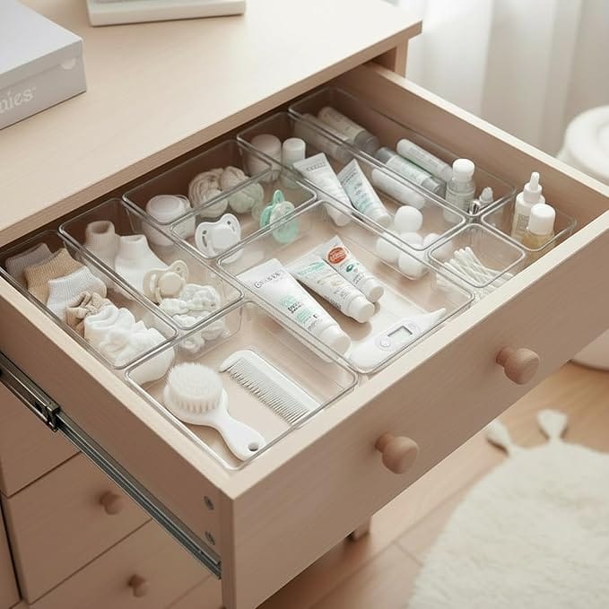 Organizador Modular Acrimet kit com 10 peças transparentes para gavetas, armários e bancadas