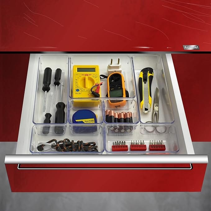 Organizador Modular Acrimet Transparente Kit 7 Peças para Gavetas e Armários - Imagem 9