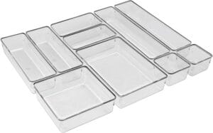 Organizador Modular Acrimet kit com 10 peças transparentes para gavetas, armários e bancadas