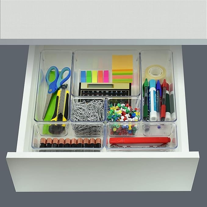 Organizador Modular Acrimet Transparente Kit 7 Peças para Gavetas e Armários - Imagem 6