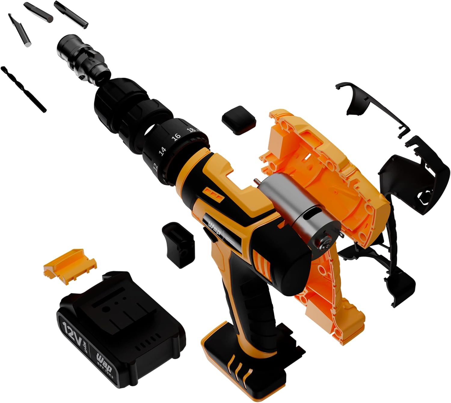 Parafusadeira Furadeira a Bateria WAP 12V BPF-12K3 com Kit de Acessórios e Maleta - Imagem 9