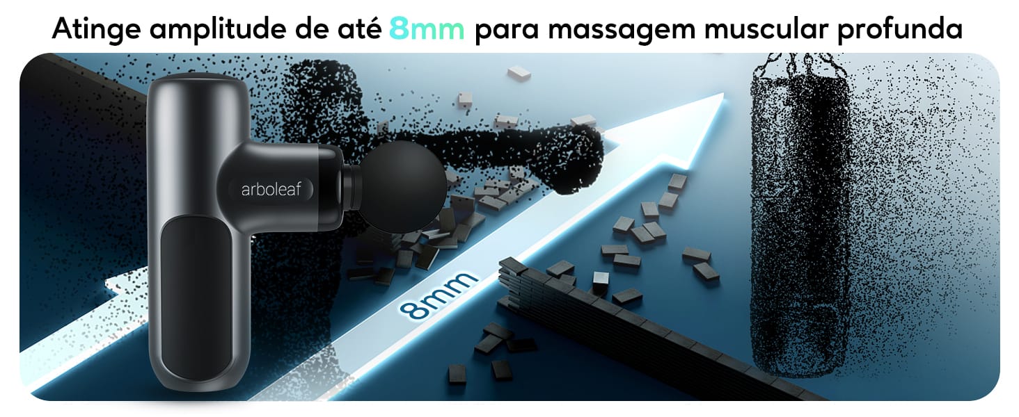 Pistola Massageadora Arboleaf Mini Portátil para Recuperação Muscular e Alívio de Dores - Imagem 6
