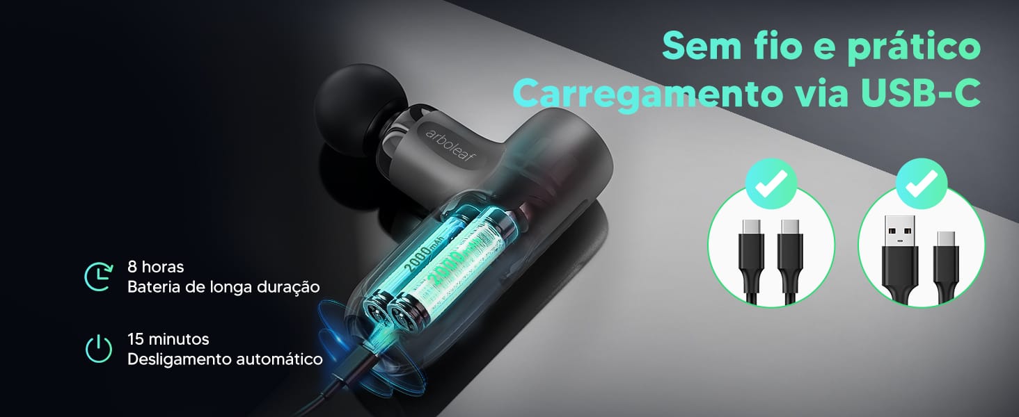 Pistola Massageadora Arboleaf Mini Portátil para Recuperação Muscular e Alívio de Dores - Imagem 4