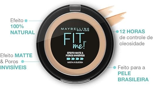 Pó Compacto Maybelline Fit Me Matte e Poros Invisíveis N03 Médio Claro Neutro - Imagem 6