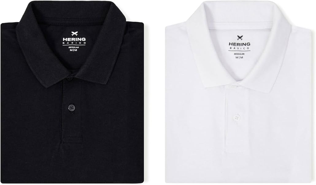 Kit 2 Camisas Polo Hering Masculinas Preto e Branco: elegância e versatilidade para todas as ocasiões