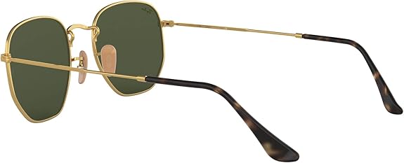 Óculos de Sol Ray-Ban Hexagonal ORB3548NL 001 54 Dourado Verde Unissex - Imagem 3