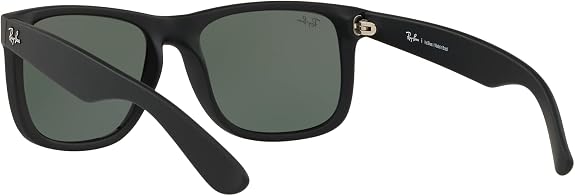 Óculos de Sol Ray-Ban Justin ORB4165L 601/8G Masculino Tam 57 Preto com Lentes Verde Escuro - Imagem 2