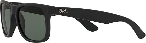Óculos de Sol Ray-Ban Justin ORB4165L 601/8G Masculino Tam 57 Preto com Lentes Verde Escuro - Imagem 5
