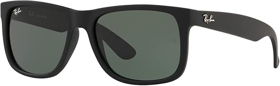 Óculos de Sol Ray-Ban Justin ORB4165L 601/8G Masculino Tam 57 Preto com Lentes Verde Escuro - Imagem 6