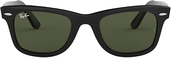 Óculos de Sol Ray-Ban Wayfarer ORB2140 preto com lentes verdes frontal