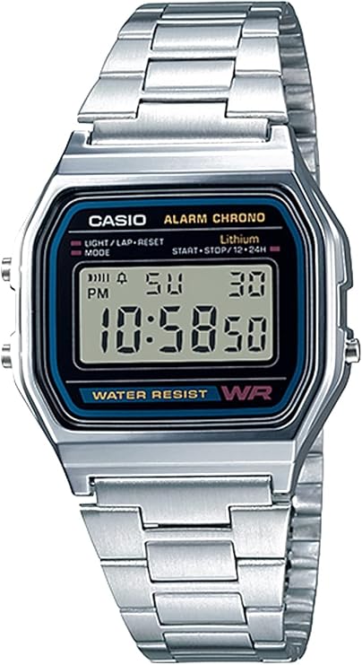 Relógio Casio A158WA Vintage Digital Unissex Prata - Imagem 4