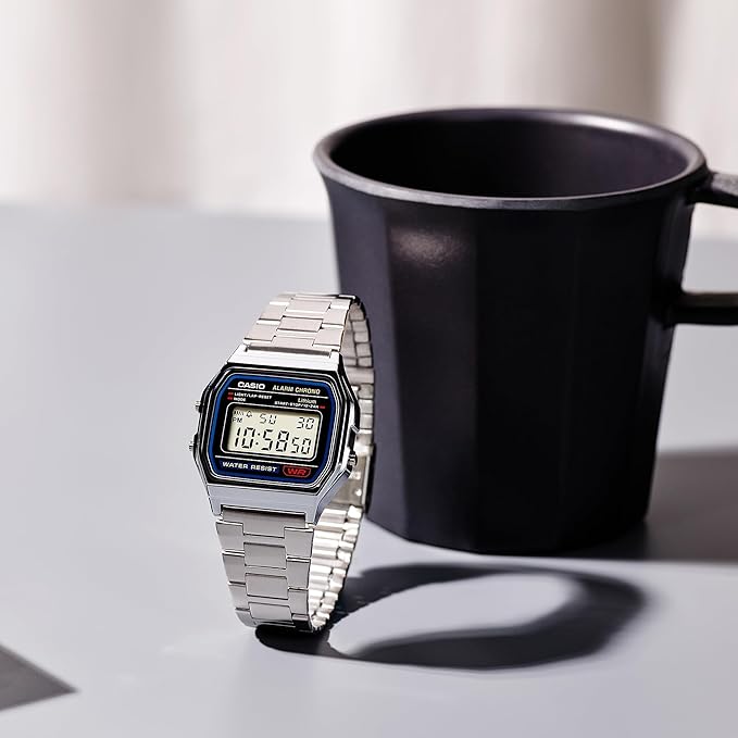 Relógio Casio A158WA Vintage Digital Unissex Prata - Imagem 3