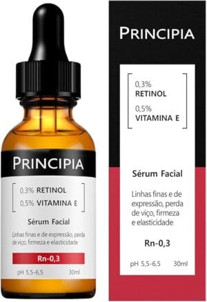 Retinol Principia RN-03 sérum facial com 0,3% de retinol e 0,5% de vitamina E para firmeza e renovação da pele