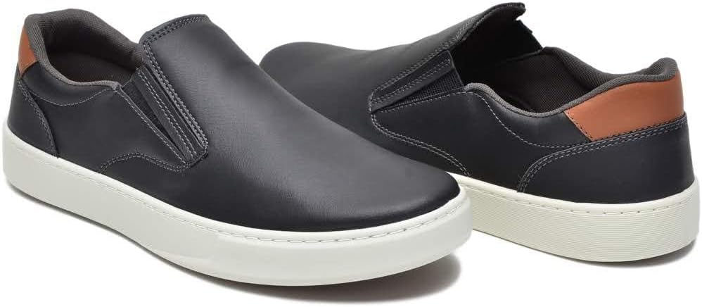 Sapatênis Masculino Comfort Slip On QueroShoes preto ultra conforto