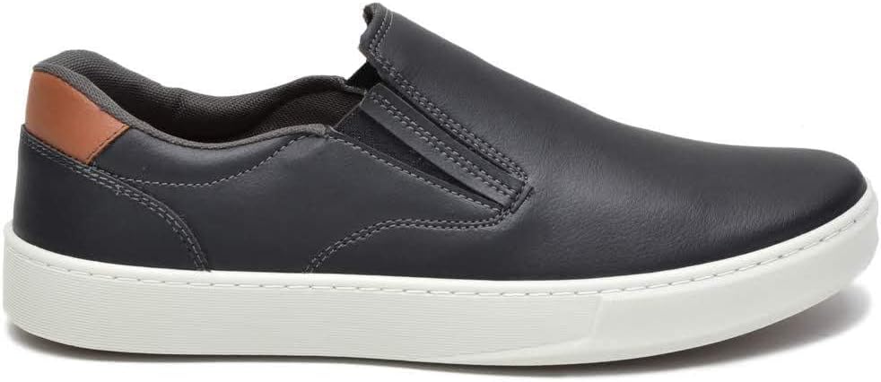 Sapatênis Masculino Comfort Slip On QueroShoes preto ultra conforto