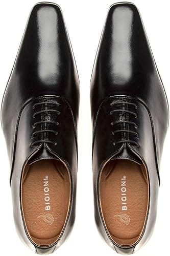 sapato social masculino oxford - Sapato social masculino oxford Bigioni em couro premium preto com acabamento artesanal