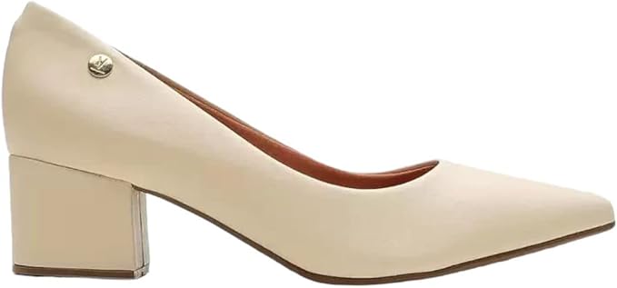 Scarpin Feminino Salto Bloco Pelica Creme Vizzano 1220.315: elegância clássica, conforto e sofisticação para o dia a dia - Imagem 3