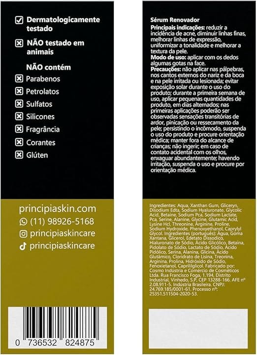Sérum Ácido Glicólico Principia AG-10 30ml com 9,8% de ácido glicólico e aminoácidos