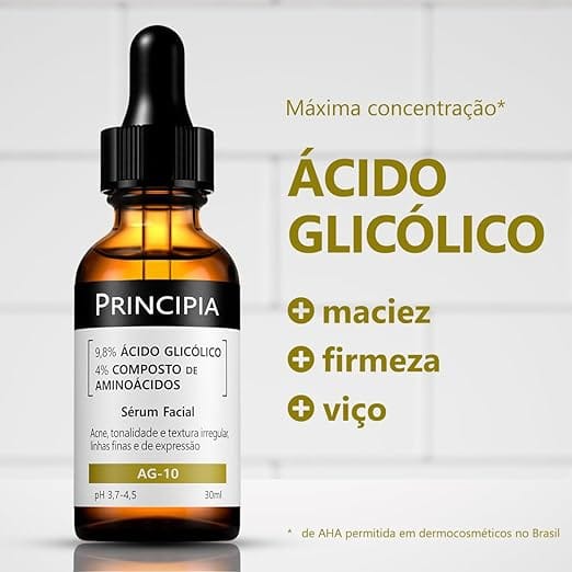 Sérum Ácido Glicólico Principia AG-10 30ml com Aminoácidos - Imagem 3