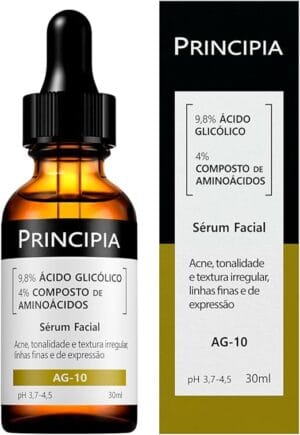 Sérum Ácido Glicólico Principia AG-10 30ml com 9,8% de ácido glicólico e aminoácidos
