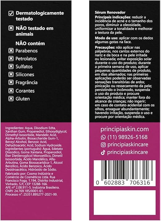 Sérum Ácido Mandélico Principia AM-10 30ml com Alfa-Arbutin - Imagem 2