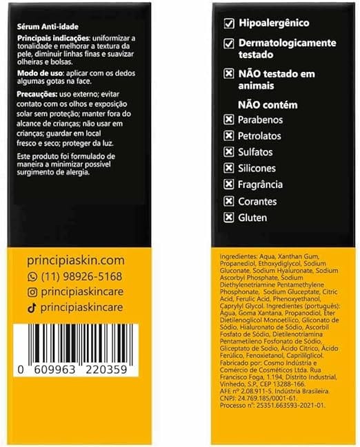 Sérum Vitamina C Principia VC-10 com Ácido Ferúlico 30ml Antioxidante Facial - Imagem 5