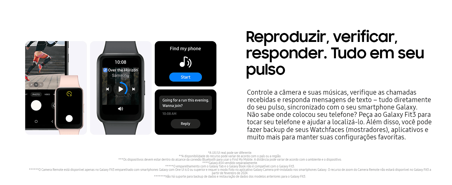 Smartwatch Samsung Galaxy Fit3 Display AMOLED 1.6" Grafite - Imagem 2