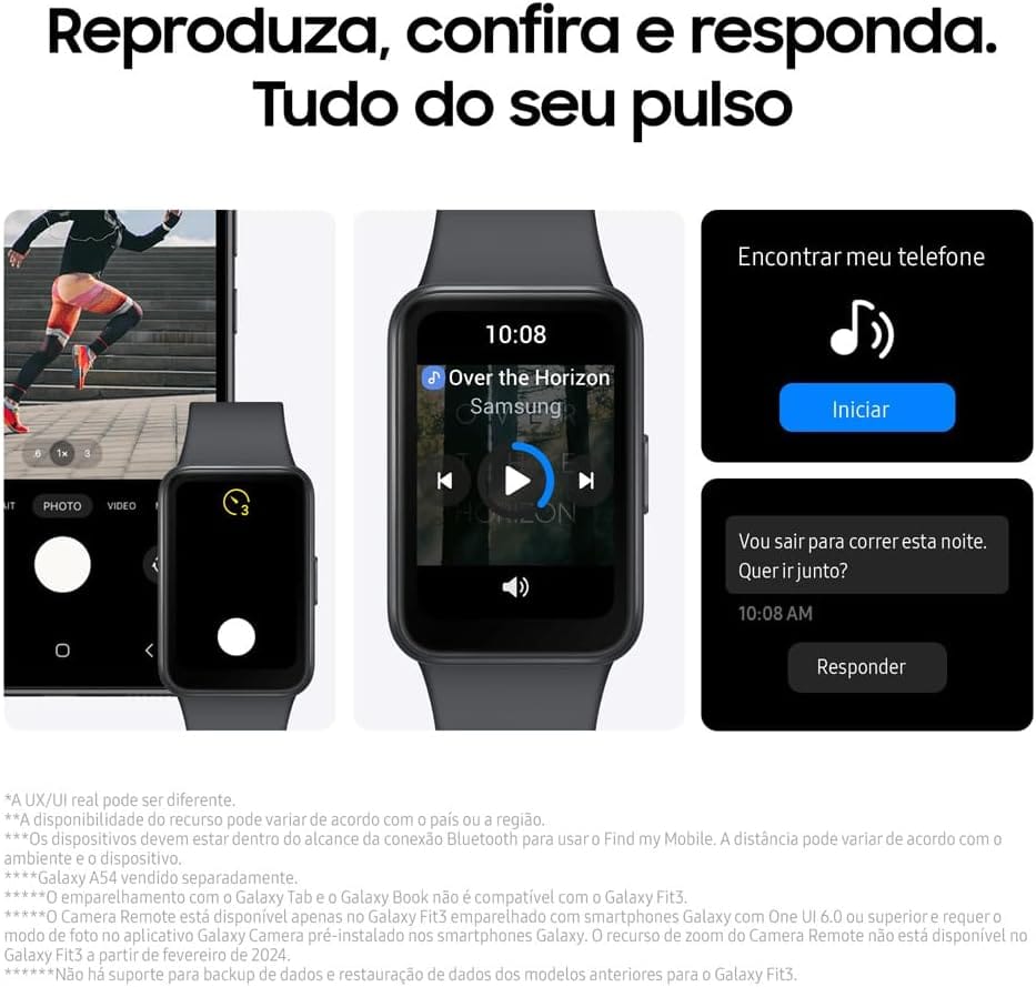 Smartwatch Samsung Galaxy Fit3 Display AMOLED 1.6" Grafite - Imagem 6