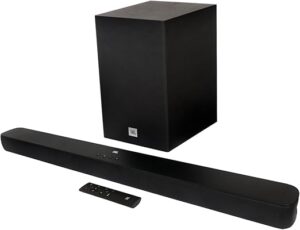 Soundbar JBL Cinema SB180 com subwoofer sem fio Bluetooth HDMI ARC 110W para TV