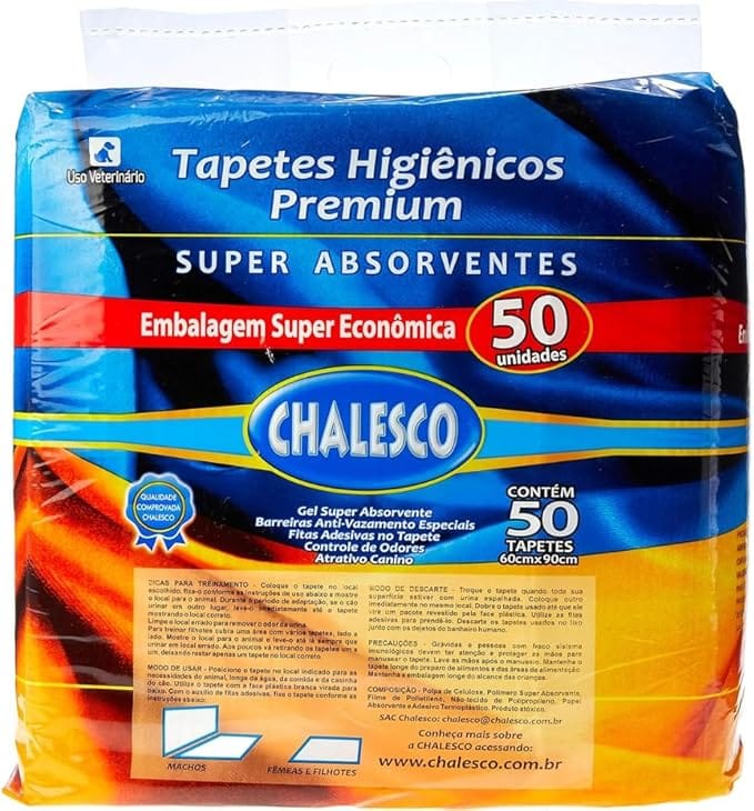 Tapete Higiênico Premium Chalesco 90x60cm com 50 Unidades para Cães - Imagem 5