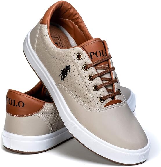 Tênis Masculino Sapatênis da Polo Open OLDSEN bege casual masculino