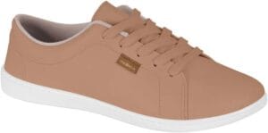 Tênis Moleca Feminino Napa Neo nude casual confortável com solado branco