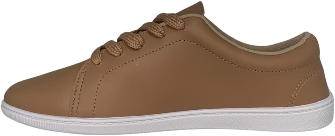 Tênis Moleca Feminino Napa Neo nude casual confortável com solado branco