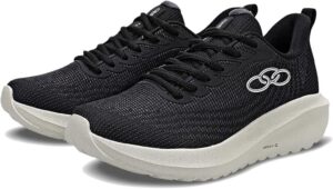 Tênis Olympikus Acqua Feminino preto com solado branco e design esportivo