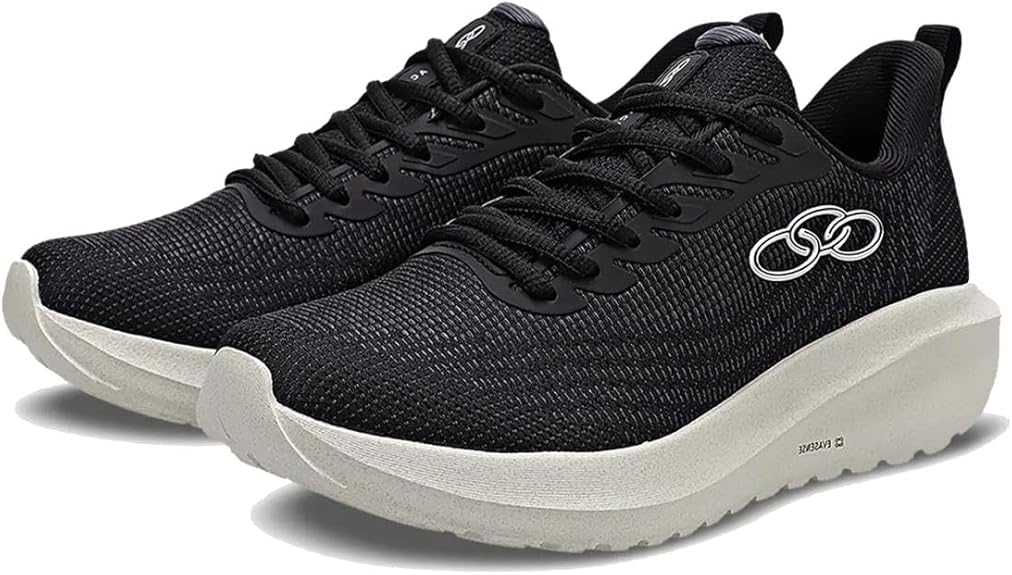 Tênis Olympikus Acqua Feminino preto com solado branco e design esportivo
