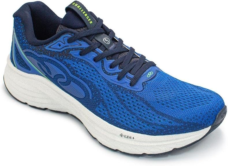 Tênis Olympikus Challenger 5 Masculino azul com tecnologia Eleva+ e amortecimento confortável