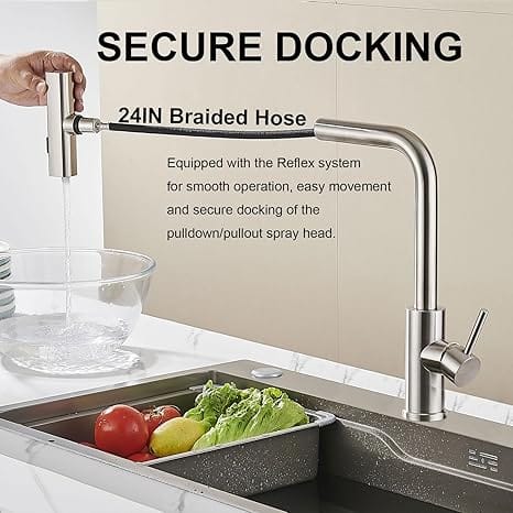 Torneira Gourmet Monocomando YESOP Inox Escovado com 3 Modos de Jato - Imagem 4