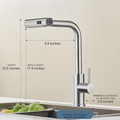 Torneira Gourmet Monocomando YESOP Inox Escovado com 3 Modos de Jato - Imagem 6