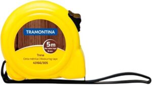 Trena Tramontina 5 Metros com fita de aço temperado e trava métrica profissional